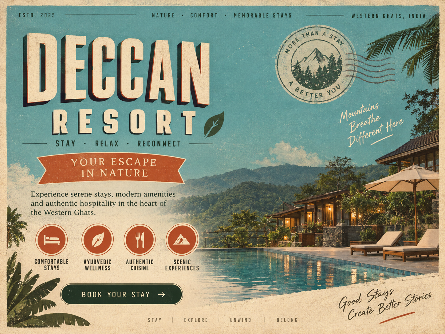 Deccan Resort booking website and management system preview