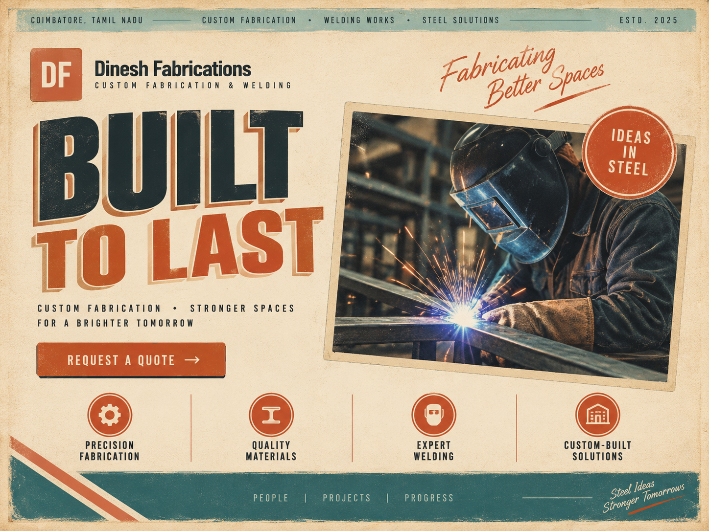 Dinesh Fabrications workshop catalog and instant quote system preview